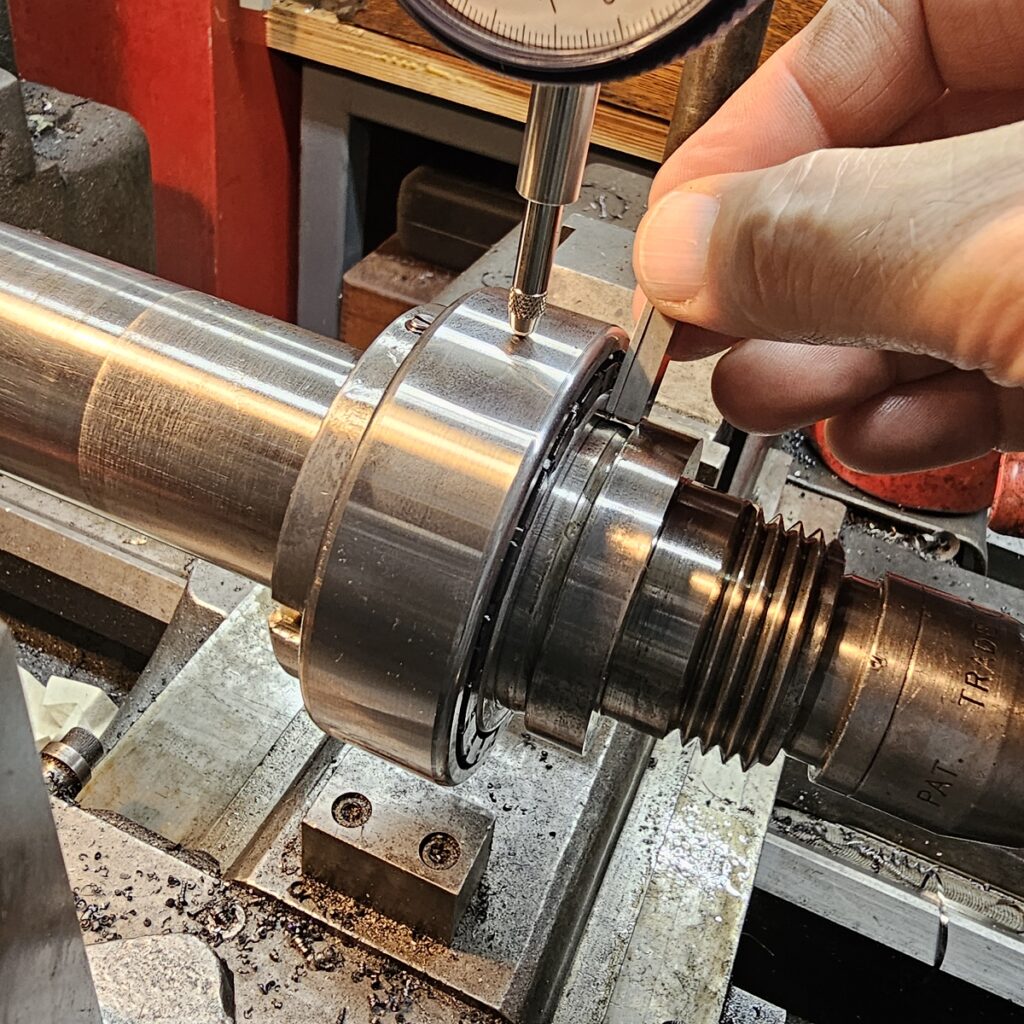 installing lathe spindle taper mount roller bearings